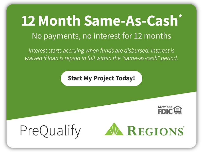 12 months same as cash offer from Regions